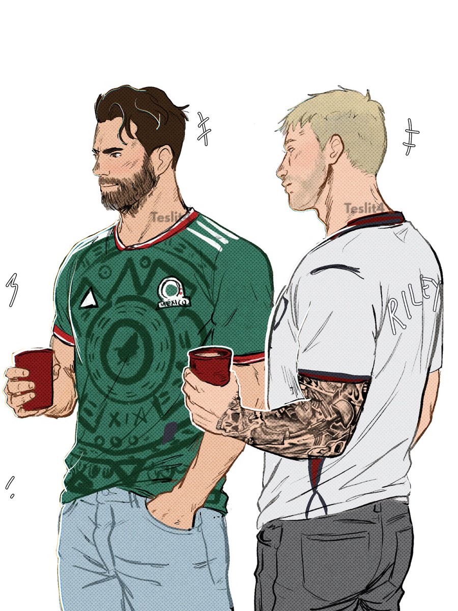 teslit4's tweet photo. 🇲🇽🏴󠁧󠁢󠁥󠁮󠁧󠁿⚽️
A super quick sketch. Tomorrow is the Mexico vs. England match, and I felt like drawing Simon Riley and Alejandro Vargas. May the best team win, and I hope everyone enjoys the match! 
#simonghostriley #simonriley #alejandrovargas #fanart https://t.co/Gojk19HOjw