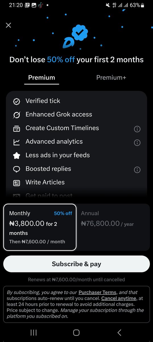 abdullazee20925's tweet photo. I don't have the money to subscribe to X Premium.

At this point, it feels like making money there has turned into a rich man's game. https://t.co/LVfTZQWsX6