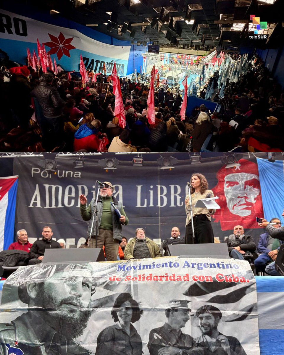 teleSURtv's tweet photo. 🚨 Decenas de organizaciones políticas, sindicales y sociales argentinas, convocan acto este sábado en Buenos Aires bajo la consigna "Estamos con Cuba" para repudiar el bloqueo de EE.UU. a la isla tras 66 años. Exigirán el retiro de Cuba de la lista de Estados Patrocinadores del Terrorismo.