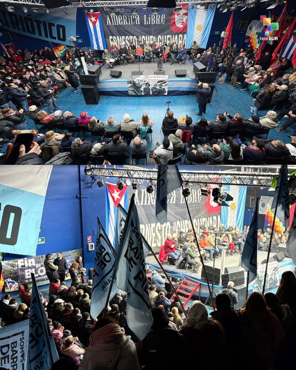 teleSURtv's tweet photo. 🚨 Decenas de organizaciones políticas, sindicales y sociales argentinas, convocan acto este sábado en Buenos Aires bajo la consigna "Estamos con Cuba" para repudiar el bloqueo de EE.UU. a la isla tras 66 años. Exigirán el retiro de Cuba de la lista de Estados Patrocinadores del Terrorismo.