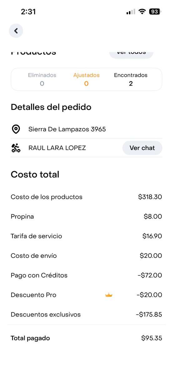 cesargzz1307's tweet photo. @RappiMexico no tengo captura de que me dedos que pagaría $13.50 estas facturas se modificaron, las cocas tenían descuento a partir de 3, los rufles estabanen 0 pesos. Sumas 4 cocas son 100 menos descuento saldrían Aprox 80 más la tarifa , menos los Rappi créditos 72 pagaría 13.5 https://t.co/3eDSXpC1Vl