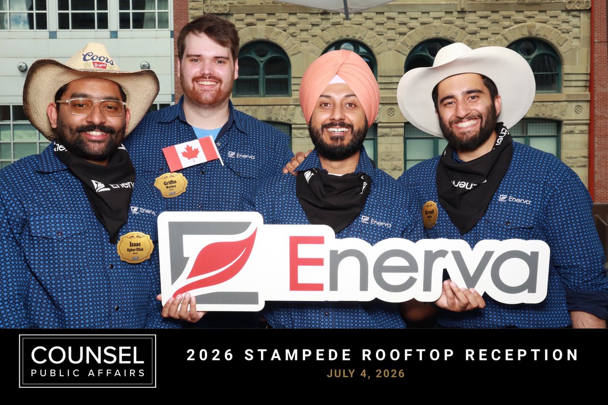 Counselpa's tweet photo. The Enerva Energy Solutions team at our Rooftop Reception 2026! #stampede2026 https://t.co/WOlq5Md4Ur
