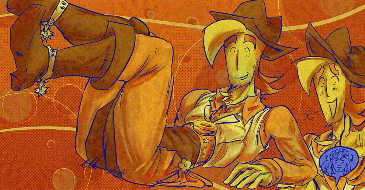 saltenspyke's tweet photo. #yellow from deltarune! happy 4th of july to our wonderful cowboy!! also hints of #blellow lol https://t.co/MolK0WgJac