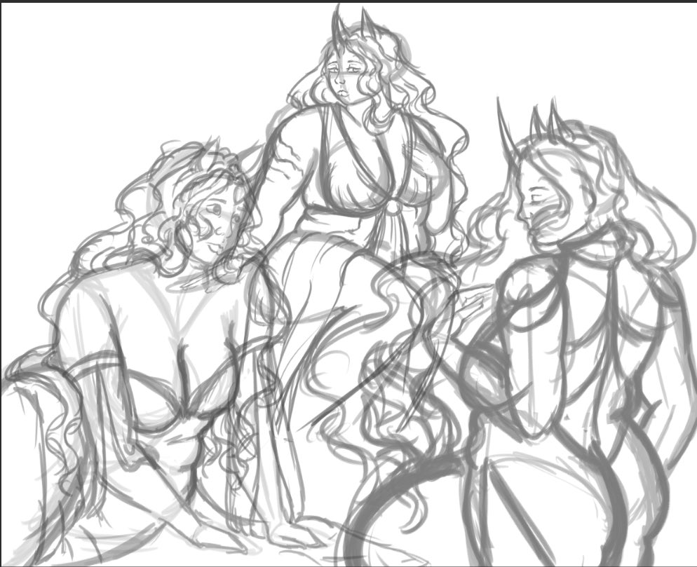 _Aetherix's tweet photo. @A_Devil_Art My lovely Nightingale (one finished sketch + one WIP) https://t.co/h8TroxPGgJ