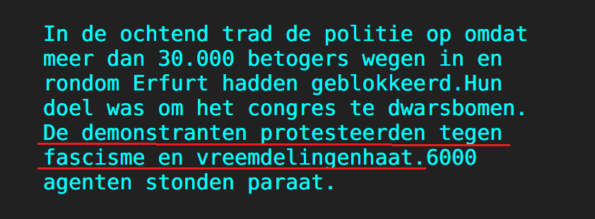 eenblikopdenos's tweet photo. De wijze waarop de "neutrale" NOS (inclusief NOS #Teletekst) over het congres van de #AfD bericht is ronduit schandalig. Let ook op de onderstreepte zin. Daar staat niet: "De demonstranten protesteerden tegen wat zij als fascisme en vreemdelingenhaat beschouwen." 2/5 #Erfurt https://t.co/lGc2EZpeYR