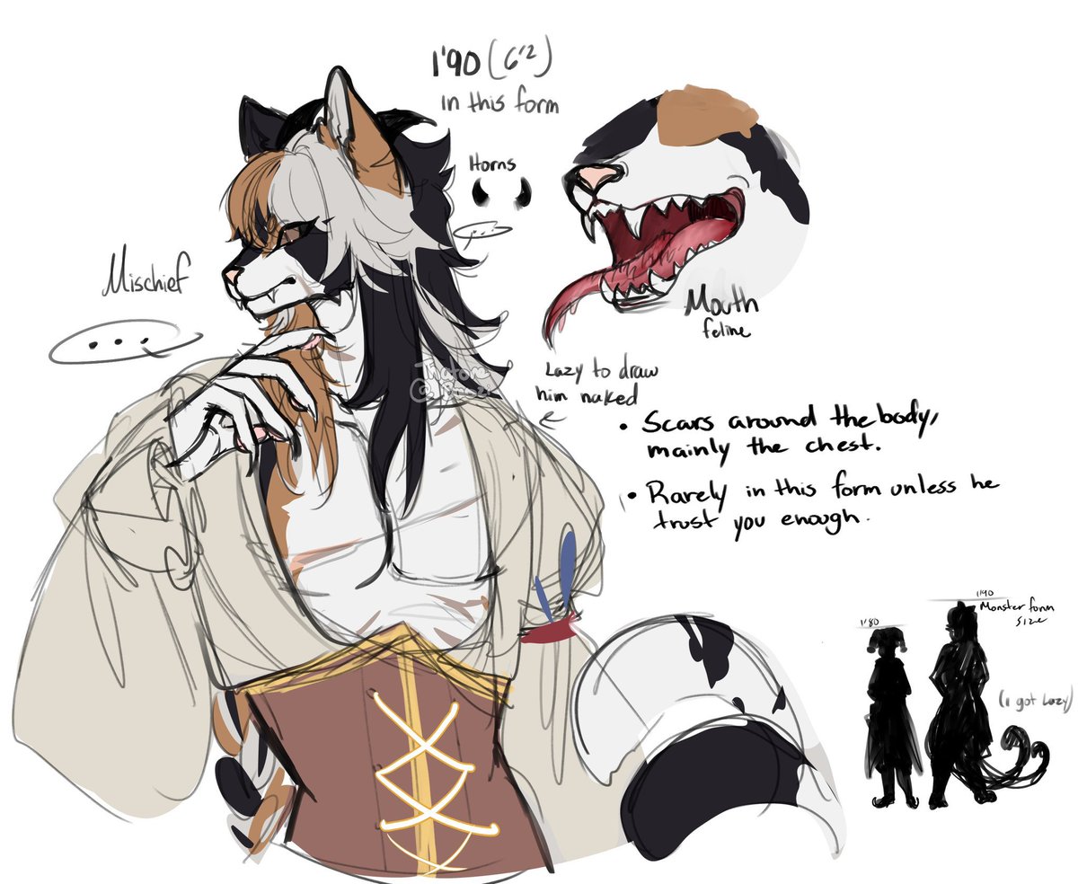 ThatoneBaozi's tweet photo. More of mischief monster form! 
Hope yall like big cats lmao 

#thefreakcircusoc #thefreakcircus https://t.co/YSxRxDEFPw