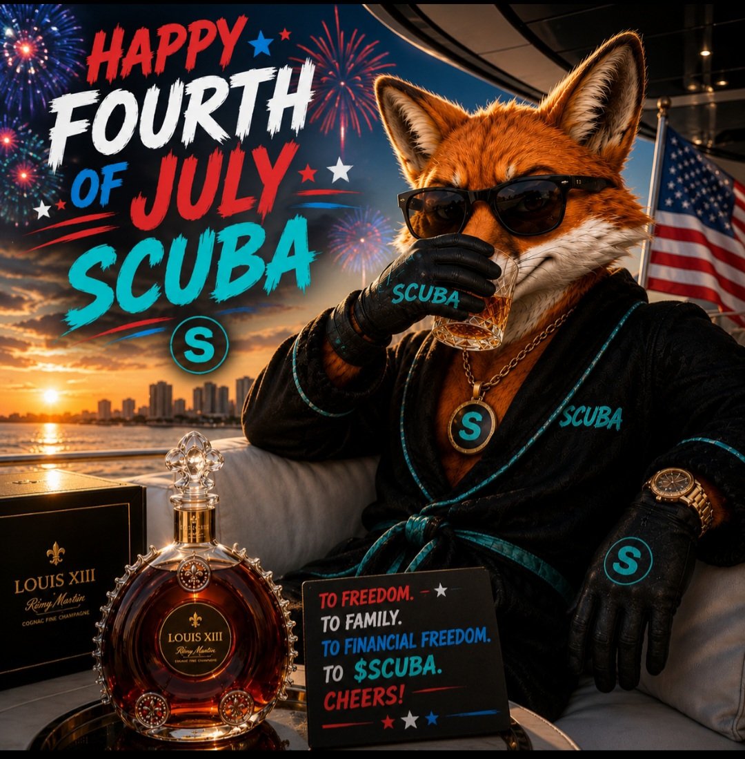 scuba_sol's tweet photo. Freedom comes in many different forms, but Scuba will put you in a space of...

FINANCIAL FREEDOM!

Like,Comment, Retweet

Scuba for Freedom! 🤿🫲🏿

Don't forget to tag your favorite influencer.

HAPPY FOURTH OF JULY! https://t.co/R49sqw1KeI