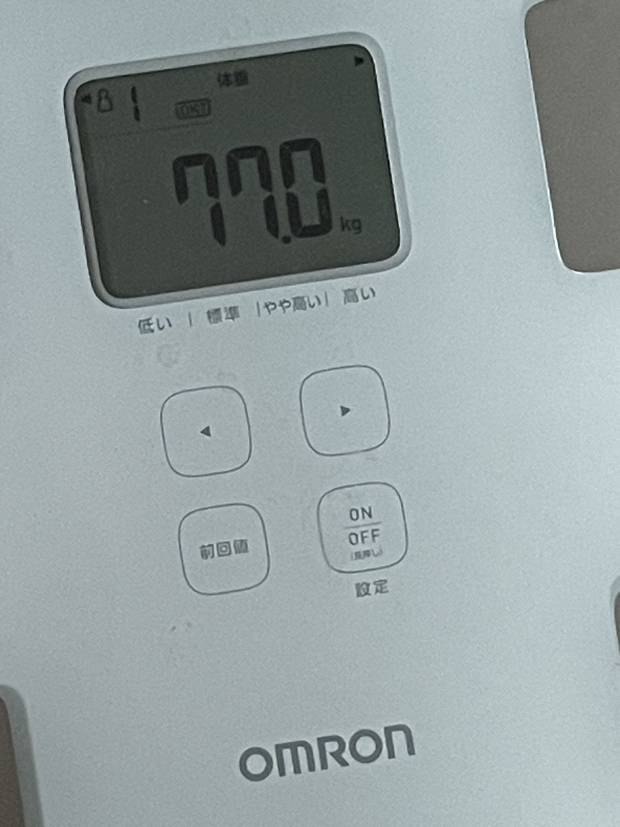 okioki88888's tweet photo. 糖尿病測定
次回検査8/27
マンジャロ5mg6本目
今日の体重
77.0kg➖500g https://t.co/t37FcY4fCw