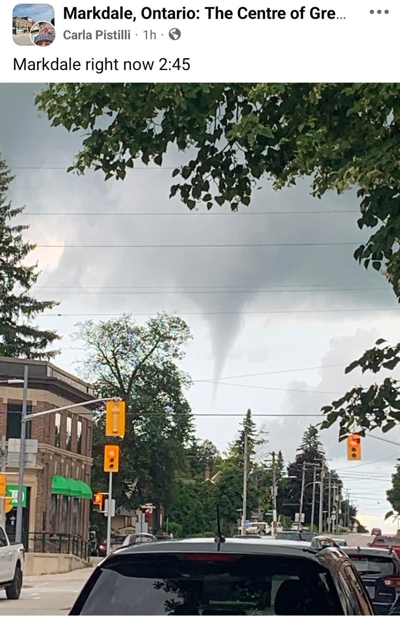 WxOntario1's tweet photo. Reports of funnel cloud(s) earlier this afternoon across the #Markdale area

Sifting through reports, they did not touch down and rather dissipated shortly after forming

#OnWX #ONStorm https://t.co/9nhKKR4FpV