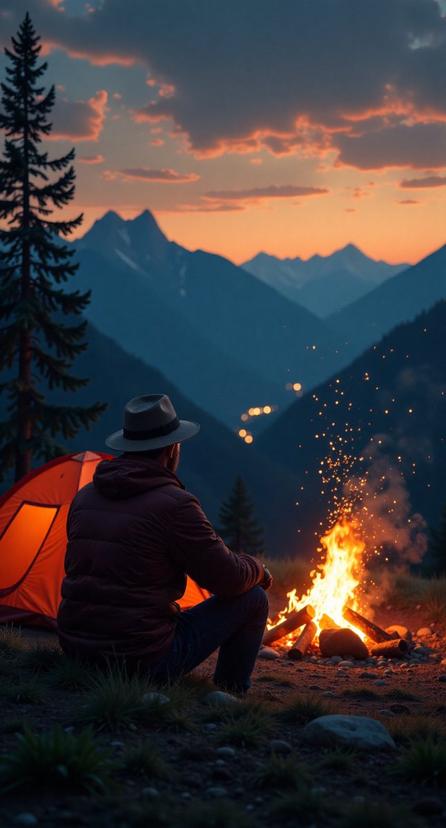 PatrickTipton5's tweet photo. Just left the tent at 5 a.m. to watch the sunrise—smoke from our marshmallow fire still curling up the sky, and the whole forest felt like it was breathing slow. Best weekend reset ever https://t.co/v9RUC52yVB