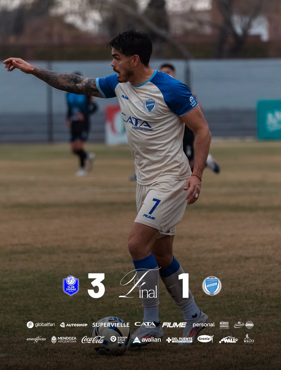 ClubGodoyCruz's tweet photo. ⏹️ Final del partido

Ciudad Bolivar 3 🆚 1 Godoy Cruz

#JUEGAGODOYCRUZ 💪
#VamosTomba 💙🤍 https://t.co/wNSatRgfFG