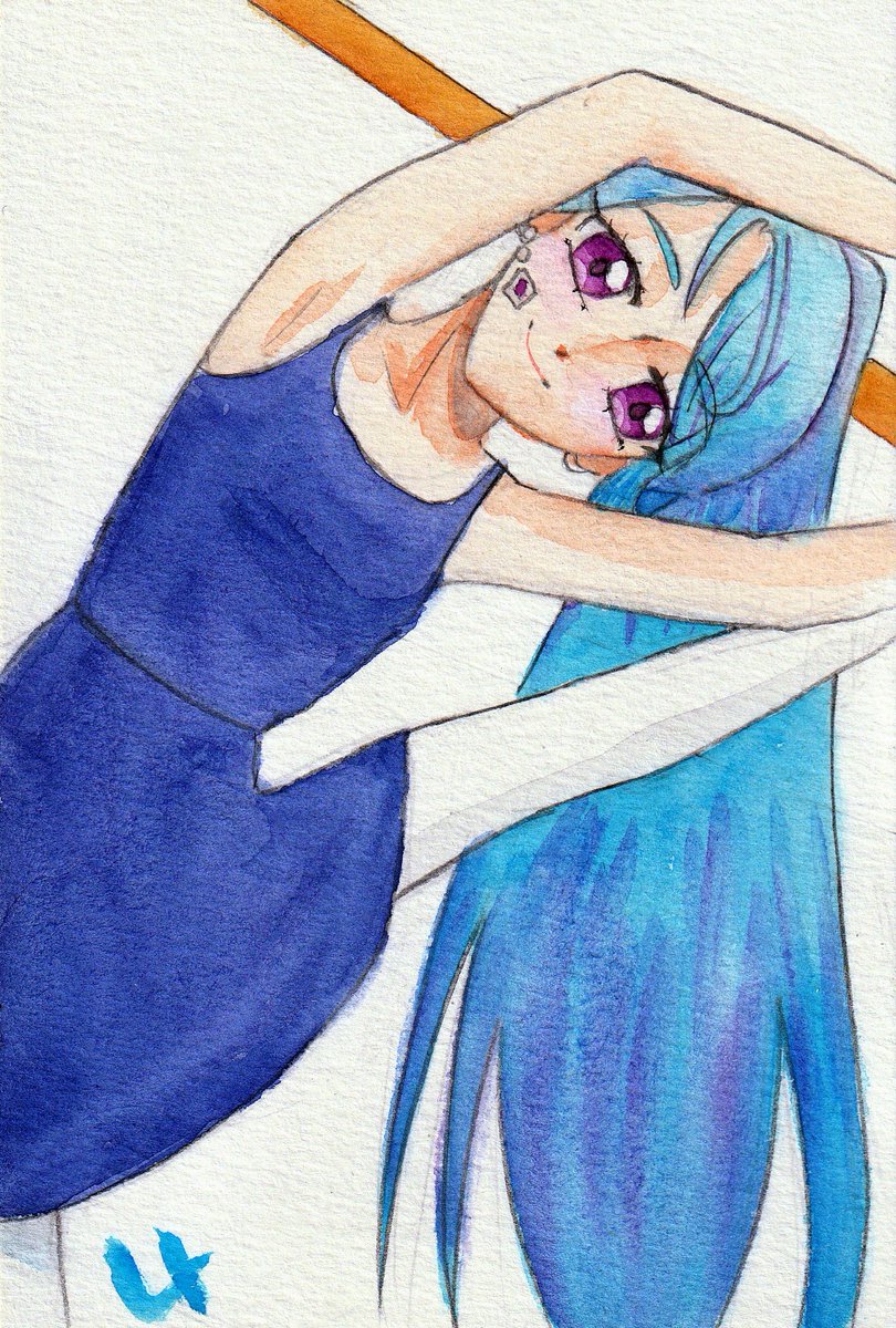 mt_ksk's tweet photo. （お題「家入しるく」）
「名探偵プリキュア！」の家入しるくさんを描きました。しるくさん、体が柔らかそうです。
 #プリキュア週ドロ https://t.co/XUuTVy36IY