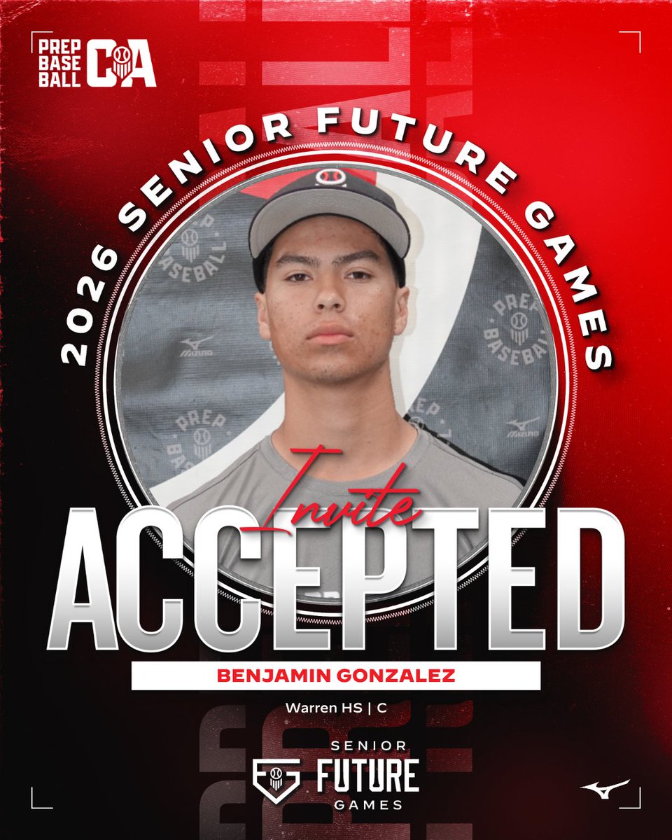 PrepBaseballCA's tweet photo. 𝙎𝙚𝙣𝙞𝙤𝙧 𝙁𝙪𝙩𝙪𝙧𝙚 𝙂𝙖𝙢𝙚𝙨 𝘽𝙤𝙪𝙣𝙙✈️🧳

We welcome Benjamin Gonzalez to #TeamWestCoast to represent California at the 2026 Senior Future Games!

#BeSeen #ShapeTheState #PBSFG26

👤 https://t.co/rwJHG40Irx | @benGonz24 https://t.co/zMK9hDRGYJ