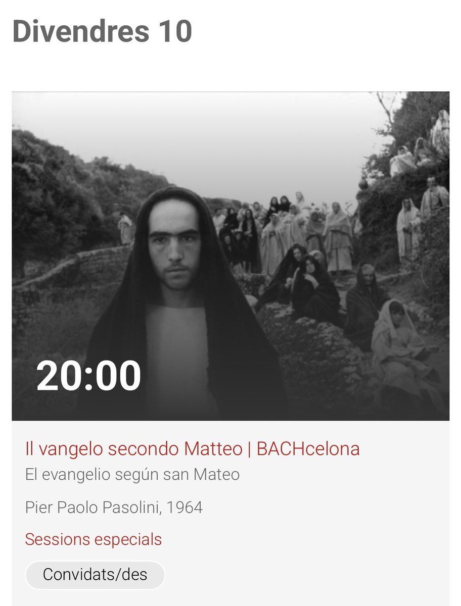 PereVallK's tweet photo. Agenda @filmotecacat de la setmana vinent. https://t.co/6X7rCNRRe4