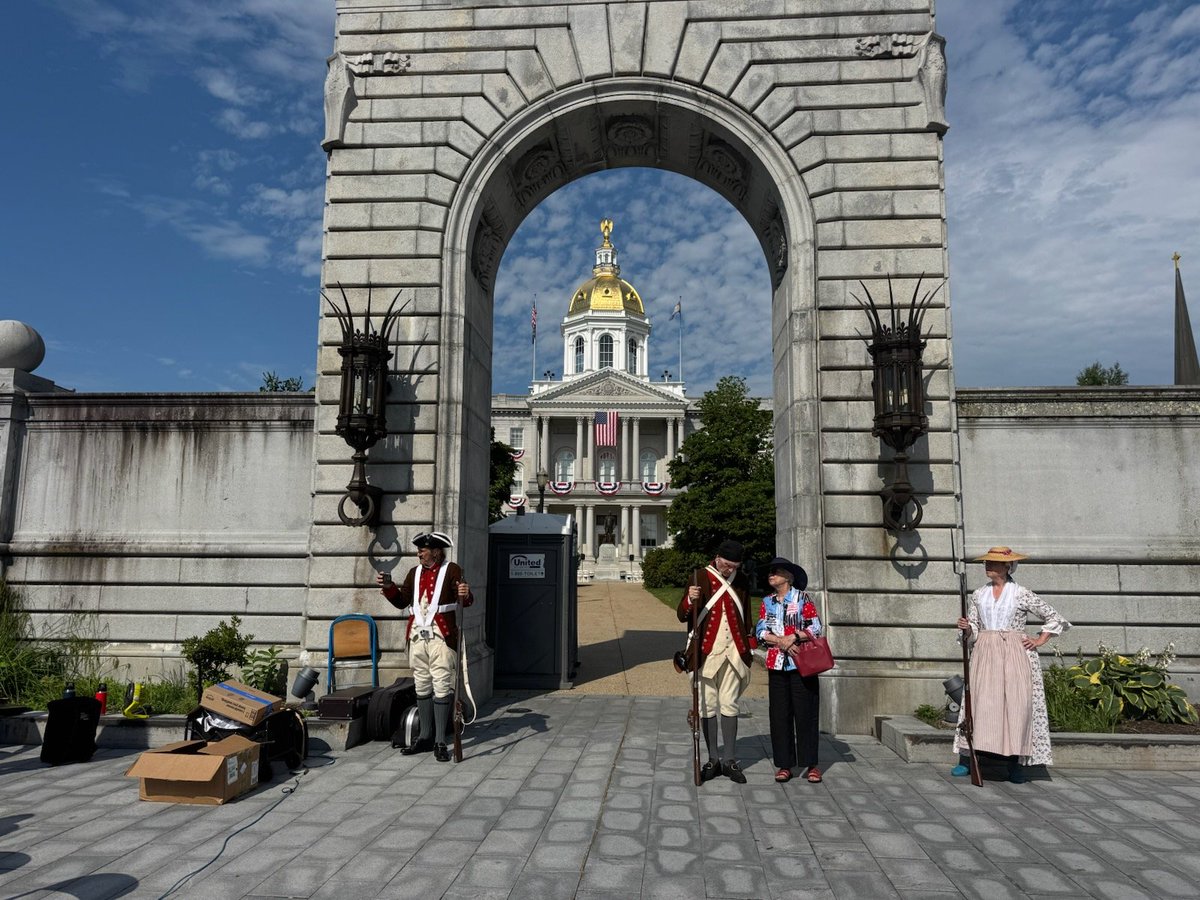 NHSenPresident's tweet photo. Celebrating 250 years of Independence! 🇺🇸

Proud to have taken part in the reading of the Declaration of Indepdendence at the event held at the State House this morning! 

Happy Birthday, America!! ❤️🤍💙

@America250 #NH250 #LFOD https://t.co/iYww5sTOwm