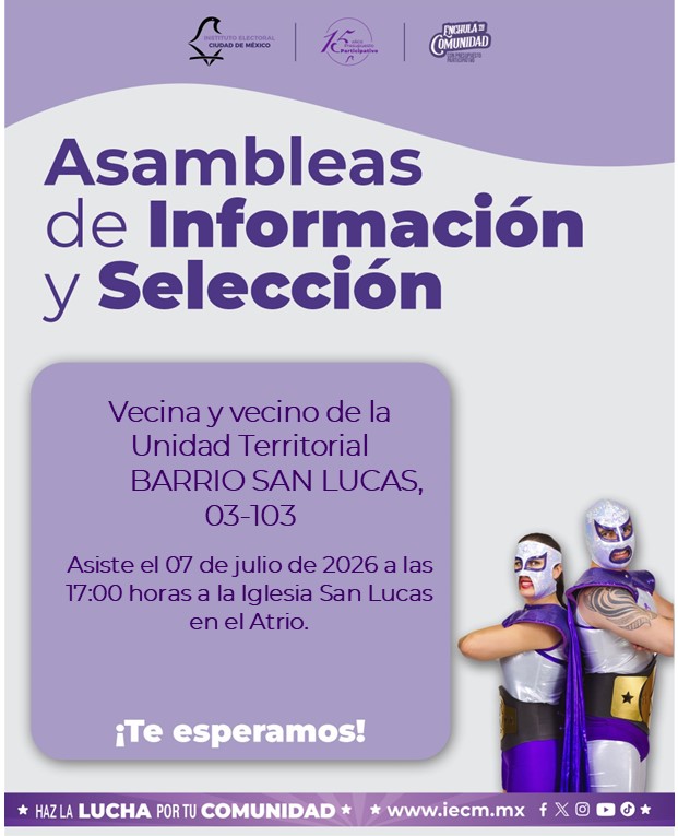 Distrito26_IECM's tweet photo. ¡Atención! 

Se celebrarán las Asambleas de Información y Selección para dar a conocer los proyectos ganadores del Presupuesto Participativo 2026 y 2027 y se conformarán los Comités de Ejecución y Vigilancia para ambos ejercicios fiscales.  

Consulta: https://t.co/eEwj22jWXt https://t.co/pKOJg4sfer