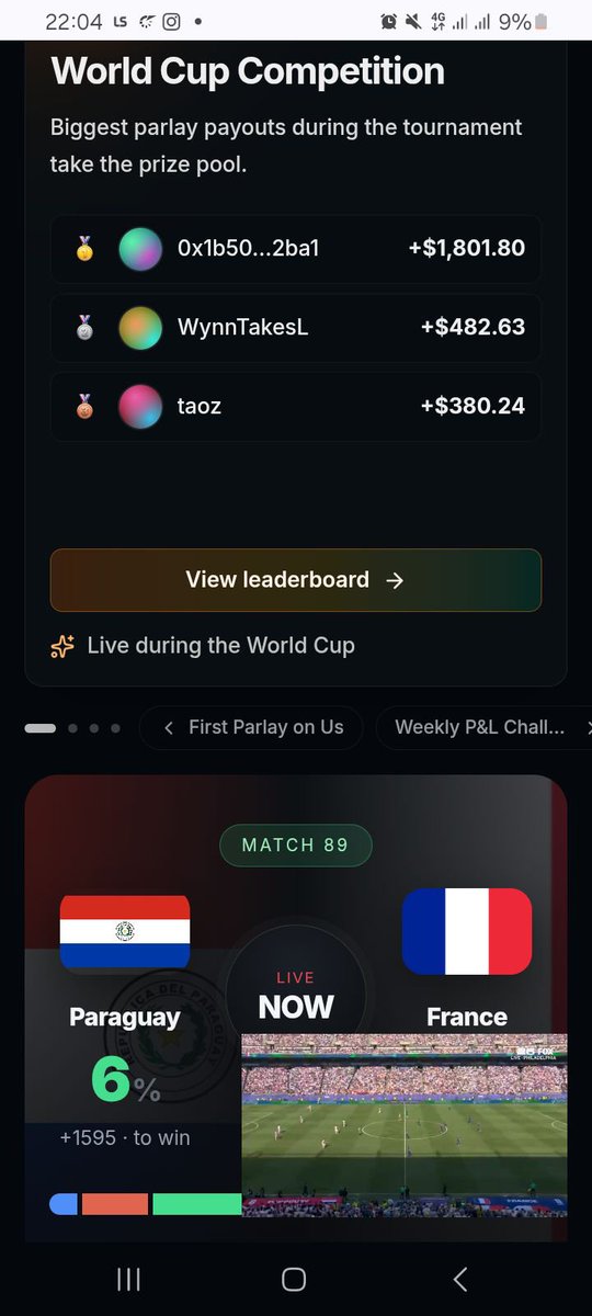 isaac5xx's tweet photo. I've been exploring different prediction markets lately, and ParlayIt caught my attention because of its parlay mechanic.

Instead of making just one prediction, you can combine multiple outcomes into a single position. For example:
• BTC closes higher today
• Germany beats France
• Trump insults someone during a speech

If every prediction lands, your payout gets multiplied. Miss just one, and the entire parlay loses.

What makes it easier to try is their risk-free first parlay—if your first parlay loses, they'll refund up to $10.

I like that it's built around real-world events and everything settles on-chain.

Check it out:
🌐 https://t.co/triNAilhJt
📖 https://t.co/SYaUG3miVg
𝕏 https://t.co/NGAIiOZd06
💬 https://t.co/djhtWZv3OP