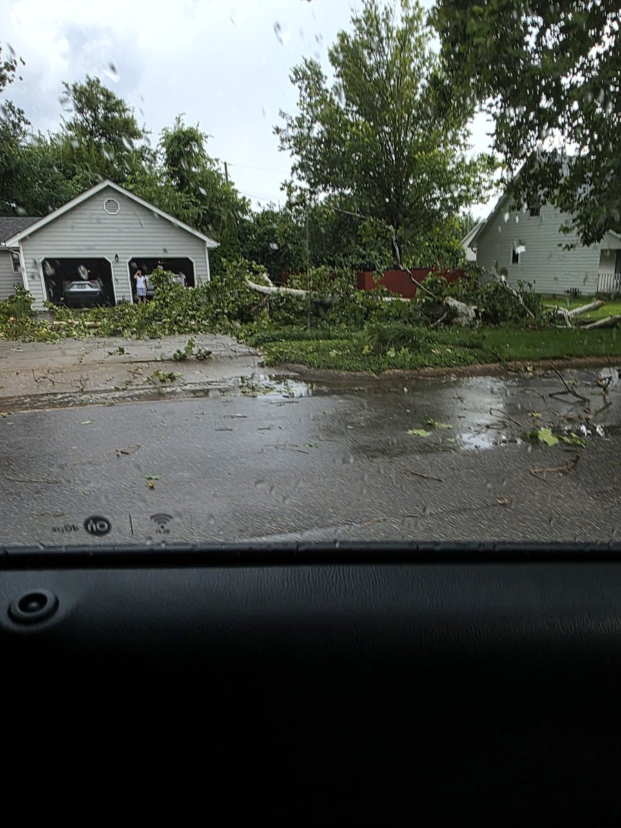 PenseTaylor's tweet photo. Quite a bit of tree damage in Rolla, Mo. Scanner says power lines down in some places around the county and I'm in a brownout. https://t.co/6nh8WAW2as