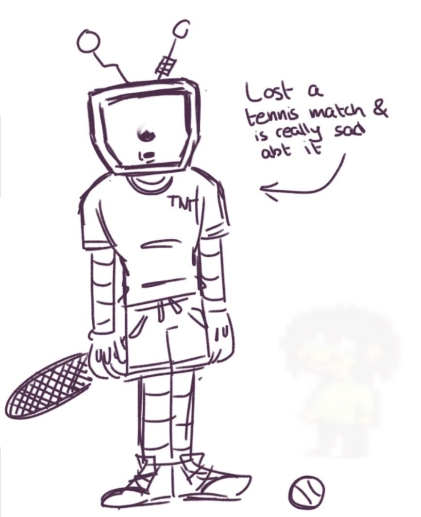 TotaIIyNotAFish's tweet photo. @LrosOfficial This is the earliest concept of Tennis, and it was just Tenna holding a tennis racket 💔 https://t.co/3C7TWXkoP7