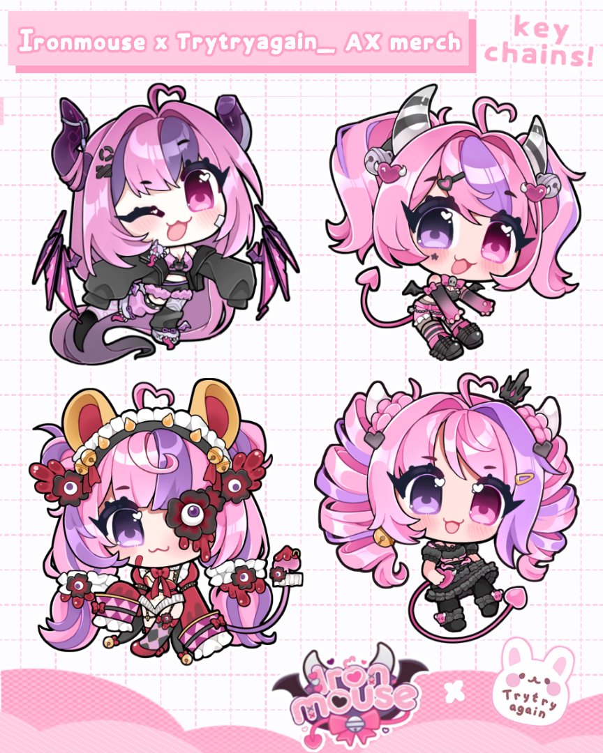 trytryagain_'s tweet photo. I did artwork for some of the merch in Ironmouse’s AX arcade booth! 🥹💕🎀 Such a dream come true! https://t.co/0Ugyac6Ymw