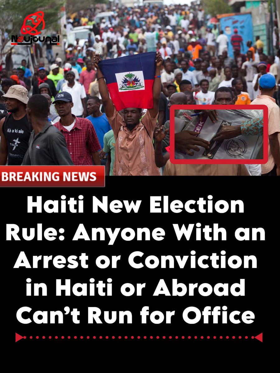 haiti_boiii's tweet photo. Haiti just made a tough new rule for its upcoming elections, Article 153.

Anyone who wants to run for president, parliament, or local office must swear in front of a notary that they have never been arrested, or convicted in Haiti or anywhere else for serious crimes like corruption, sexual violence, drug trafficking, kidnapping, or anything similar.

The government says this will stop criminals from getting into politics. Haiti has had big problems with corrupt leaders and gangs.

Right now, a huge number of political parties (316) are getting ready to run in the election.

Some people think the new rule is good. It will bring in better leaders and help people trust the government again.

Others say it’s too harsh. It counts arrests, not just guilty verdicts. In Haiti, arrests are sometimes used for political revenge, so the rule could unfairly block good candidates, be used to attack opponents, or steal elections.

In the end, it depends on how the rule is used. It could make elections better by keeping out bad people or make them worse by limiting who can run.
