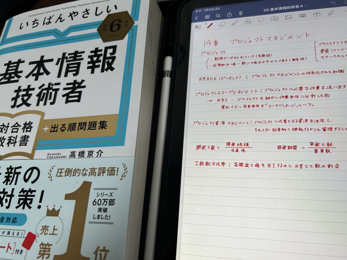 fcww38's tweet photo. 朝活しました〜☀️
プロジェクトリスクマネジメントの節がめっちゃ短くて笑いました、、😆

#資格勉強
#基本情報
#勉強垢 
#勉強垢さんと繋がりたい
#Share_to_Study
#朝活 https://t.co/BgcTfPSzud
