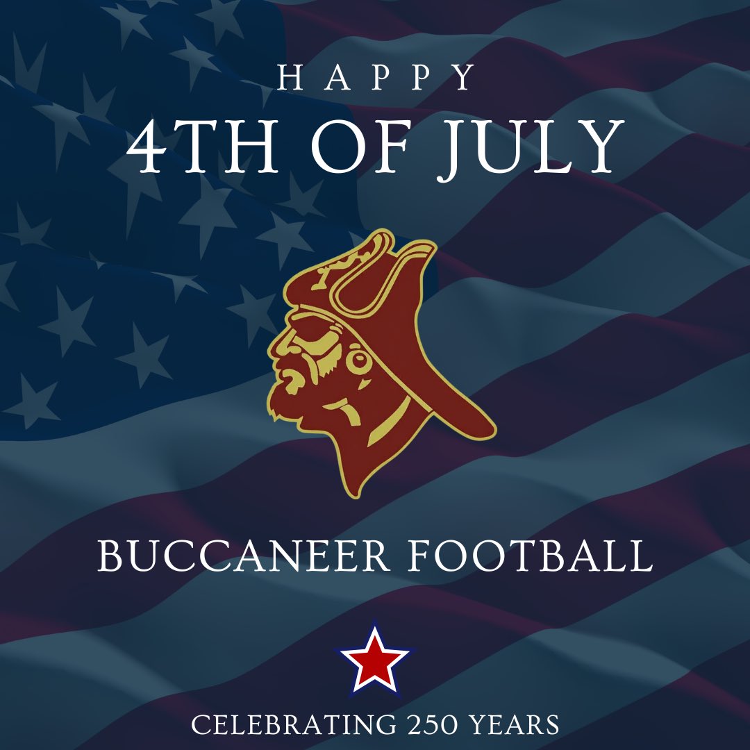 CHBucsFootball's tweet photo. Happy 4th of July to our community! Wishing everyone a safe and enjoyable holiday weekend. 🔴 ⚪️ 🔵 https://t.co/kUKCwNnHL1