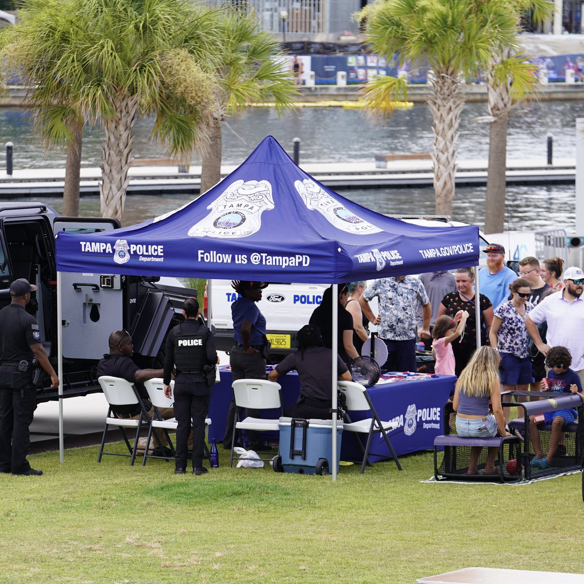 TampaPD's tweet photo. Roll calls are complete and Liberty by the Bay festivities have begun!

To stay up to date text TAMPA250 to 888-777. To see a complete list events coming up visit: https://t.co/jPw04z2ZQk.

Remember if you see something, say something, so we can do something!
Emergency: 911
Non Emergency: 813-231-6130
Report it to the nearest officer
