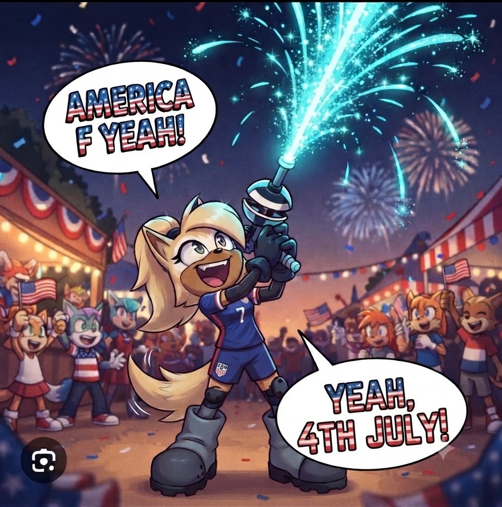 xdaredevlx's tweet photo. Here is a picture of Whisper shooting fireworks with her wispon! She likes America and the 4th July! https://t.co/Sdfp32pBlT