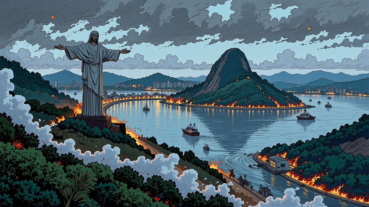 FunTheoryX's tweet photo. Postcards After the Sky Fell
Paris, New York, Rio, and Giza all survived the same impossible night. By morning, the landmarks were no longer just monuments; they were witnesses, standing over the first quiet work of rebuilding Earth. https://t.co/3DDMdTCUpn