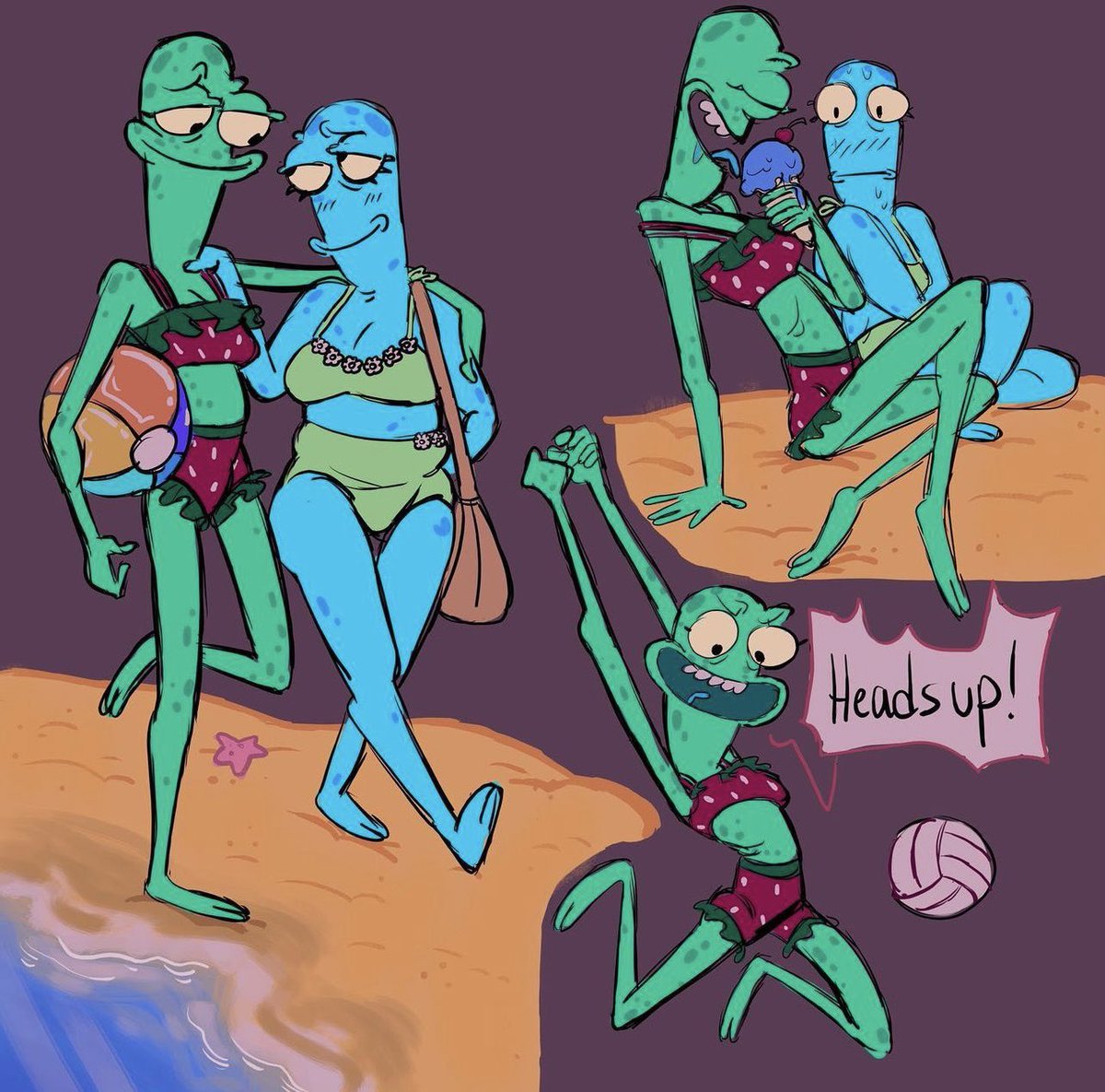 lunarboofshroom's tweet photo. Some old art of my husband and wife https://t.co/EdlLtx56nG