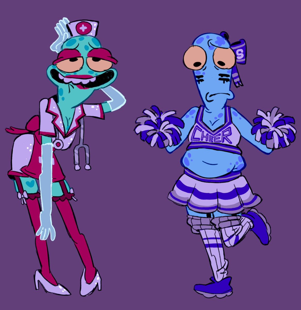 lunarboofshroom's tweet photo. Some old art of my husband and wife https://t.co/EdlLtx56nG