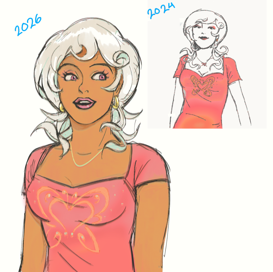 entropicbias's tweet photo. i wanted to redraw this roxy i drew in 2024! https://t.co/tdUDvD6rW9