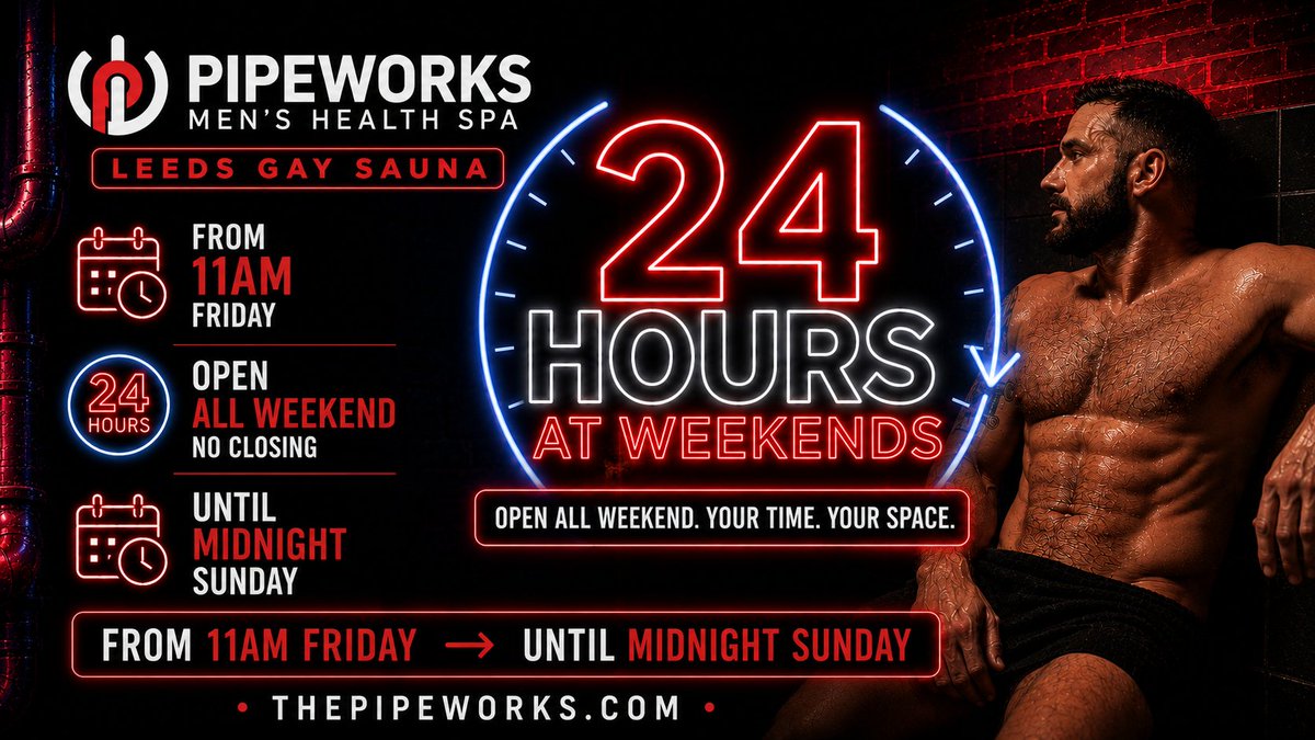 PipeworksLeeds's tweet photo. 🌈 Pipeworks Leeds is OPEN 24 HOURS every weekend! 🌈

🍺 24-hour bar

🔥 Non-stop action

Why stop the fun? Whose coming?

#Pipeworks #Leeds #Open24Hours https://t.co/ffDmJJgu0n