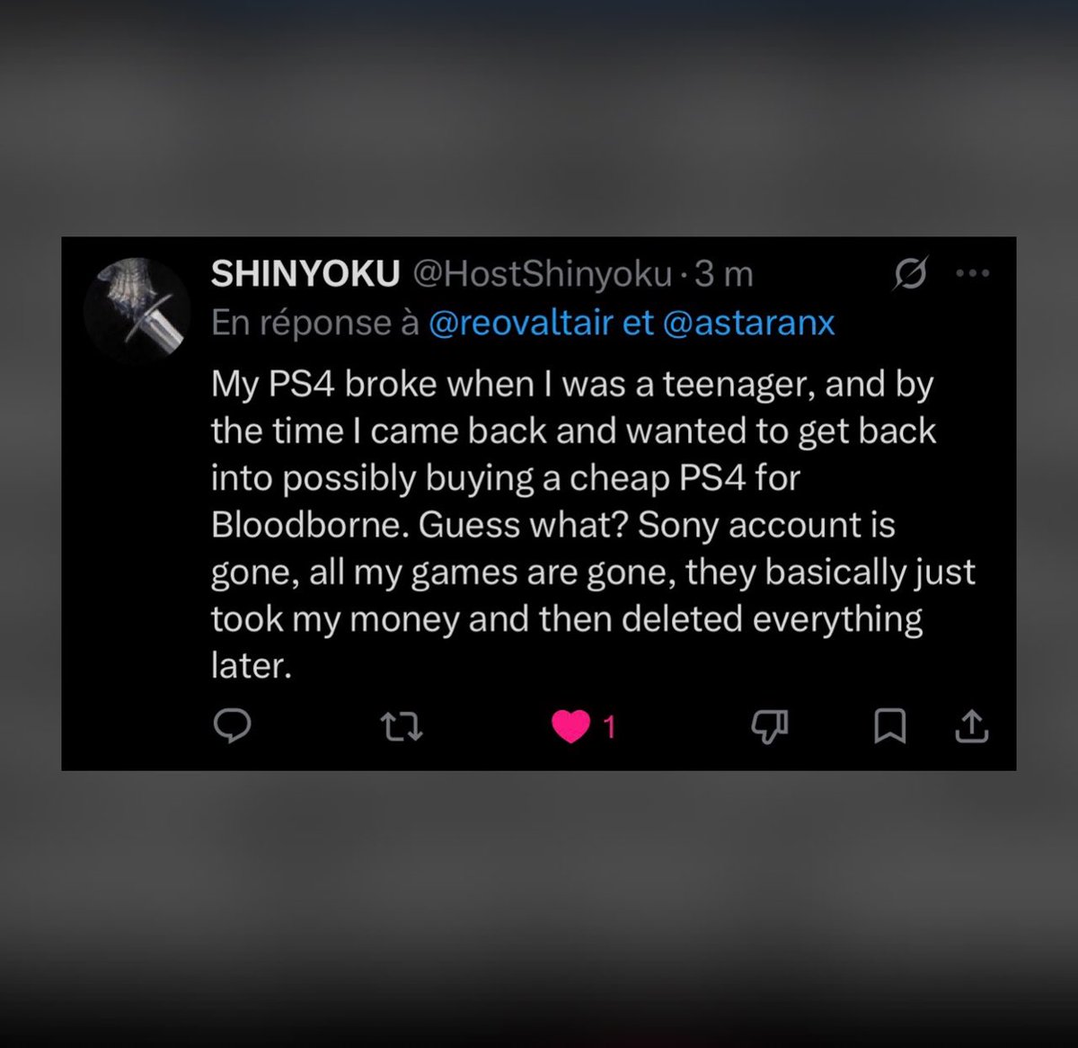 astaranx's tweet photo. This is very sad and unfair, unfortunately it’s real.
#Playstation #DRM https://t.co/ycNDYcxljr