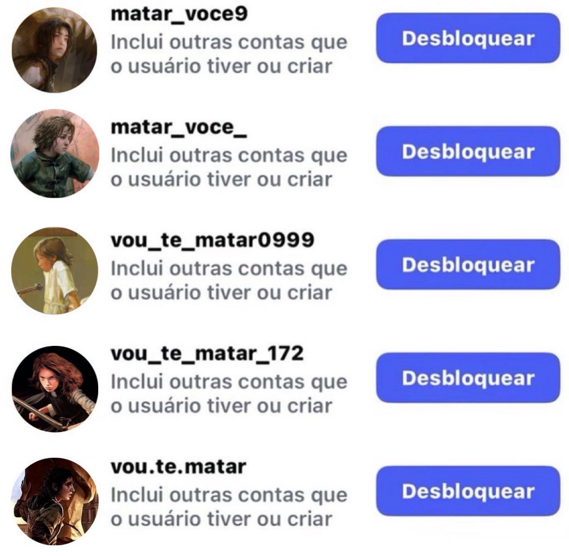 acervostark's tweet photo. a arya depois de criar varias contas pra ameaçar o joffrey https://t.co/f4EJCHObyq