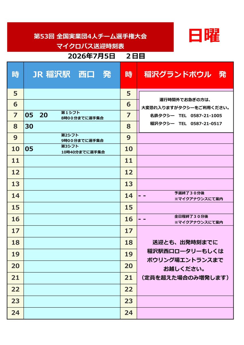 inazawaGB's tweet photo. #第53回全国実業団4人チーム選手権大会
本日大会2日目、選手の皆様頑張っていきましょー‼️
◾️2026年7月4日(土)〜5日(日)
🏓1階卓球場は4台にて営業中🏓
🎳ボウリングは本日14:30頃まで貸切🎳
#稲沢グランドボウル
#ABBF https://t.co/6rgl4qZpvt