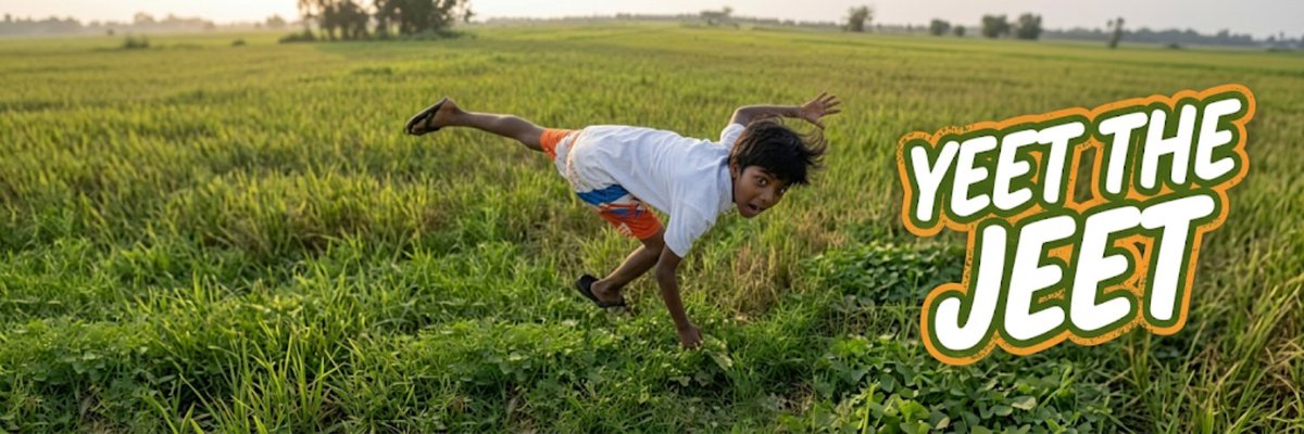 BanfSol's tweet photo. This video is blowing up on X with over 2 Million views in under 4 hours.

It even has 30k upvotes on reddit as well.

People are calling it "Yeet The Jeet"

Dex at 15k. 

$YEET The Jeet https://t.co/cmWebk9PYu