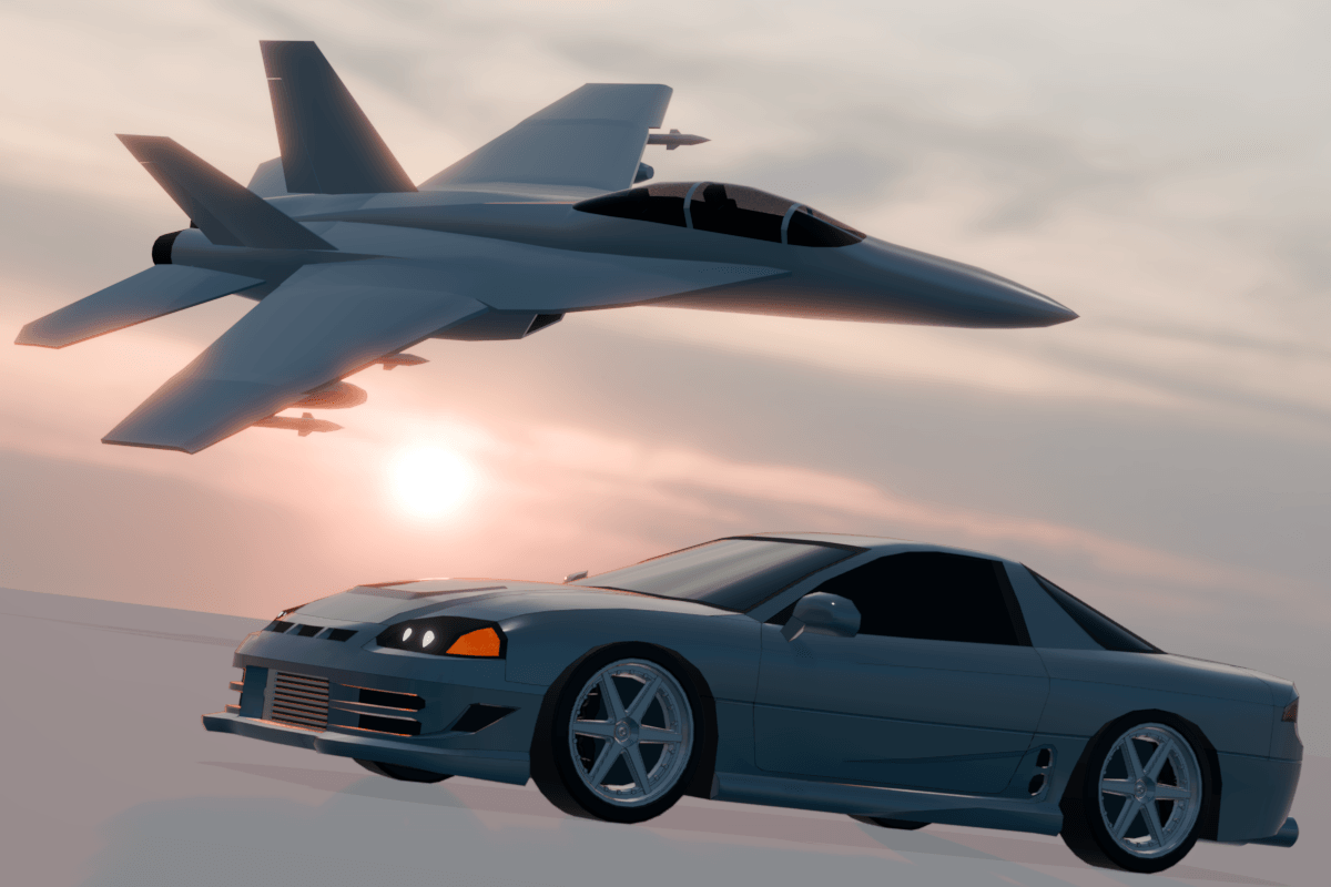 astrev8's tweet photo. tried modeling an f-18 

and yeah, the 3000gt is in action too lol https://t.co/jJBzGQDHGa