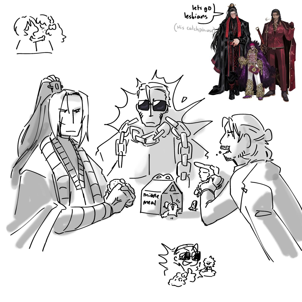 peenbiies's tweet photo. art block so bad i had to draw them getting a middle meal >:( https://t.co/KAcJPcrbVH