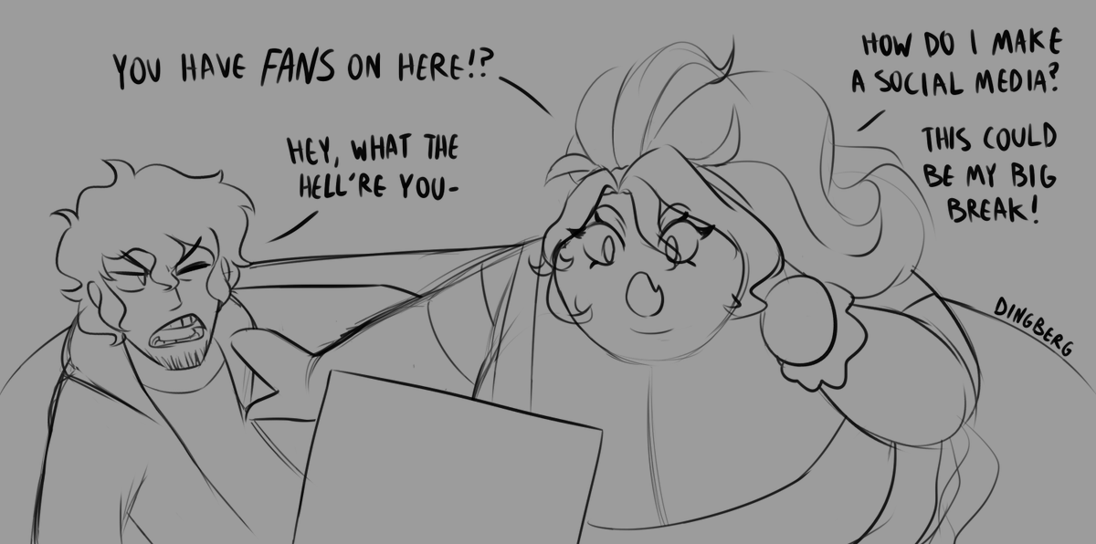 Doinkberg's tweet photo. I started working on this comic a long time ago and then got distracted by a bunch of other stuff. And I've been getting people asking here and there about Eva and David and the comic specifically. So I'm making a public promise to focus on finally getting this done lol. https://t.co/8jfWBuZx0t