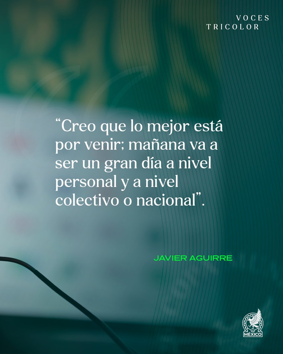 miseleccionmx's tweet photo. Nuestro DT ha hablado.🫡

Estas son las #VocesTricolor que Javier Aguirre nos dejó.

Detalles: https://t.co/grmdW4qC7G 📝

#SomosMéxico 💚 https://t.co/Mwnqw7slzs
