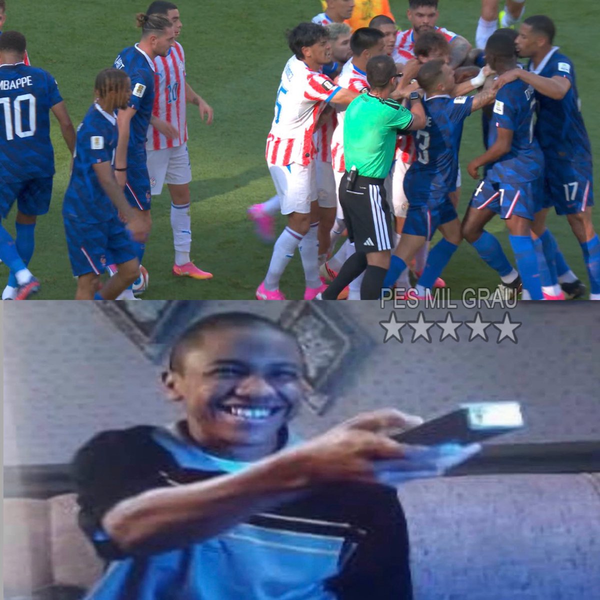 Pesgrau's tweet photo. O narrador: Cenas lamentáveis na Copa

Eu vendo o Paraguai apresentar a Libertadores pra França: https://t.co/06HnB9nxjV