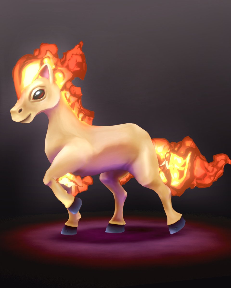 VGuebel's tweet photo. Here's the finished Ponyta(from Pokemon) 3d model I've been working on for some time, It's a unlit render with a bit of post processing.

I'm still working on my texture handpainting skill, that was an improvement from previous work though.

#pokemon #Pokemonart #blender #3dart https://t.co/T26I7vbviJ