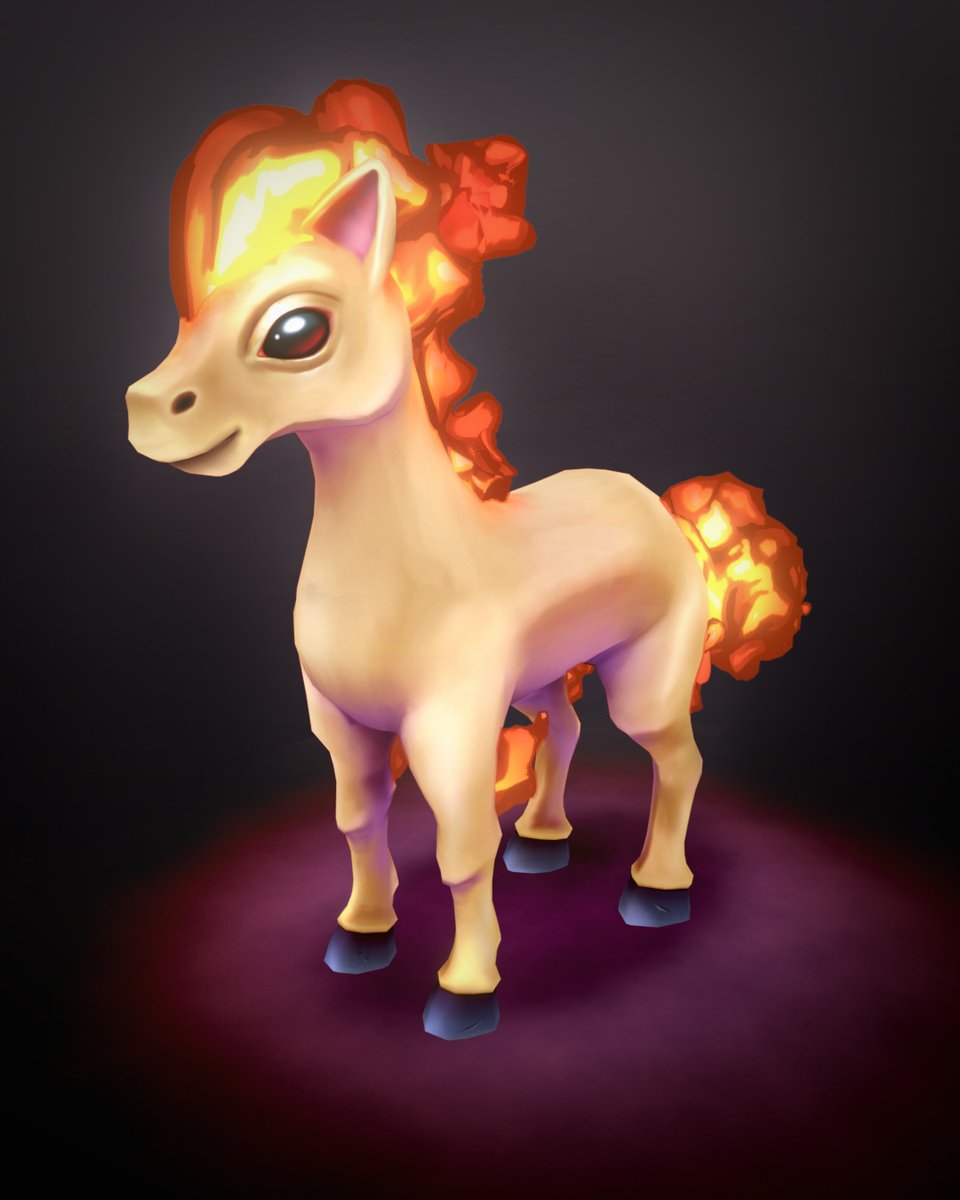 VGuebel's tweet photo. Here's the finished Ponyta(from Pokemon) 3d model I've been working on for some time, It's a unlit render with a bit of post processing.

I'm still working on my texture handpainting skill, that was an improvement from previous work though.

#pokemon #Pokemonart #blender #3dart https://t.co/T26I7vbviJ