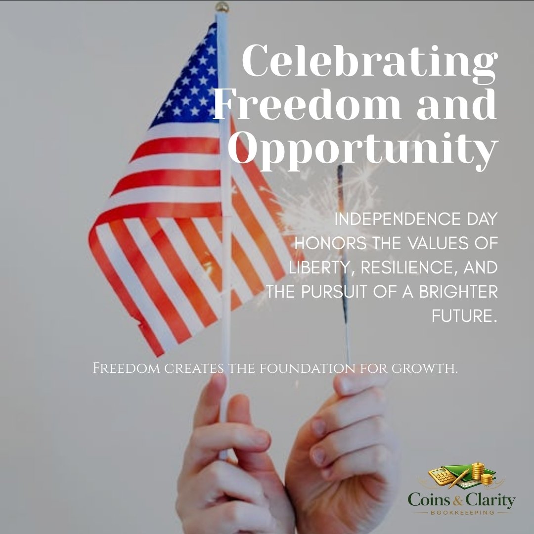 MarcusEHammond's tweet photo. As we celebrate our nation's independence, we're grateful for the entrepreneurs, small businesses, and communities that keep the American spirit alive. Wishing you a safe &amp; joyful 4th! 🇺🇸🎆
#IndependenceDay #MHCBusinessSolutions #Entrepreneurship #CoinsAndClarity #FreedomToGrow https://t.co/ilt5HM21Bn