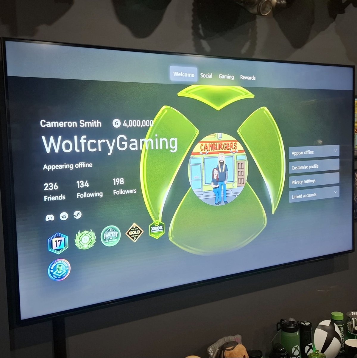 WolfcryGamingOG's tweet photo. Hit 4 Million Gamerscore 🎉 7th person in Australia, and 227th worldwide on TrueAchievements!

@XBOX 
@XBOXANZ 
@TrueAchievement 
@CheetahsGuides 
@AchievementLand 

#xbox #gamerscore #xboxachievements #achievement https://t.co/2G2Lk6MzsD