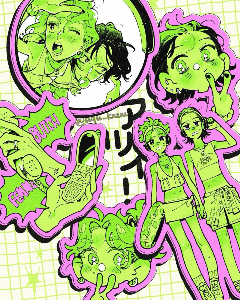 bluemitsuaya's tweet photo. saying that mitsuaya aren't butchfemme is wild when this official art saying they're butchfemme exists https://t.co/2aYU6SGs6q