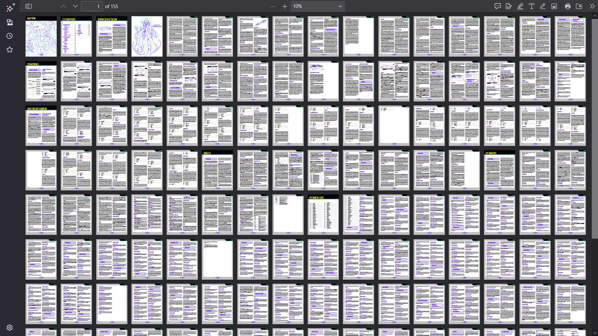 SoaringMon's tweet photo. Entire book edit pass is done, all game rules have been accuracy checked, and consistently worded.
I estimate 2 more weeks to finish art.  
The release price will be $14.99, whenever the PDF book gets put up for sale.
#indiettrpg #ttrpg #rpg #screenshotsaturday #gamedev #indiedev https://t.co/KvlychCfOk