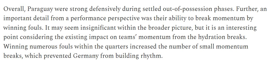 fahdahmed987's tweet photo. A detail that I pointed out when covering Germany - Paraguay article for @BetweenThePosts was the intent from Paraguay to continuously break the opposition's possession rhythm. They achieve this by committing fouls and doing the 'dark arts' side of the game. Think this is particularly relevant considering that the match is in quarters now with the hydration breaks. So, there's already a major opportunity to break the opponent's rhythm. By adding these minor situations where Paraguay can chop off a few a minutes from the game, it'll just keep frustrating France. So far, it has worked. France have just created 0.15 xG and 1 shot in the box in the first half. Below is their shot map from @Sofascore.

🔗https://t.co/sRRbs89wP3